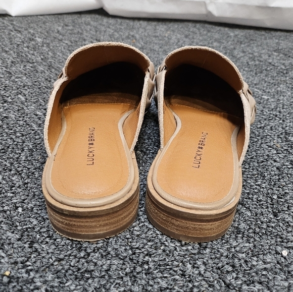 Lucky Brand Panlin Tan Suede Slip On Mule with Braided Accent Size 6 - Picture 6 of 8